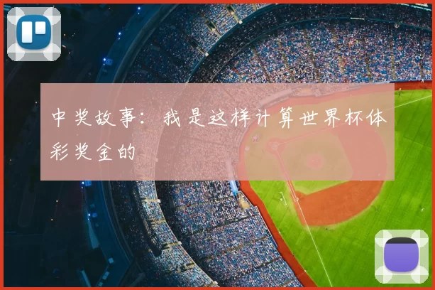 中奖故事:我是这样计算世界杯体彩奖金的